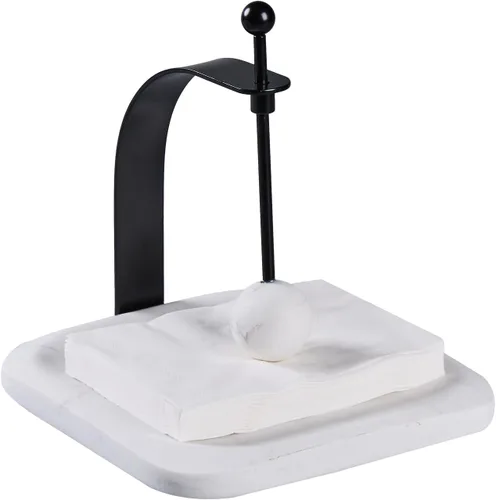 Vista 8 de Servilletero de travertino natural, servilleta cuadrada decorativa de papel y toallero para cocina, restaurante, baño, organizador de mesa de resina