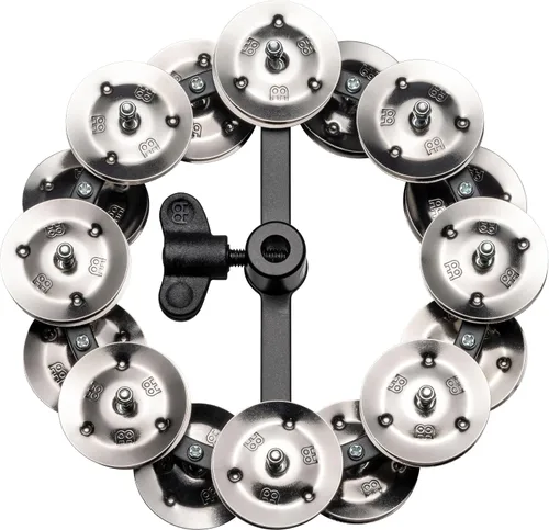 Vista 10 de Meinl Cymbals HTHH1BK Pandereta de hihat montable con jengibres de acero (VIDEO)