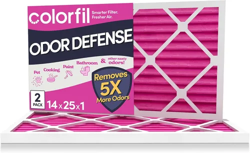 Vista 26 de Colorfil - Filtro de aire de 12 x 12 x 1 pulgadas, filtros que cambian de color para olores de gatos y perros, filtro de aire acondicionado MERV 8