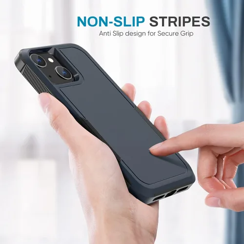 Vista 6 de MAXCURY Funda protectora para iPhone 14, iPhone 13, resistente a prueba de golpes, funda protectora de cuerpo completo, cubierta protectora de borde