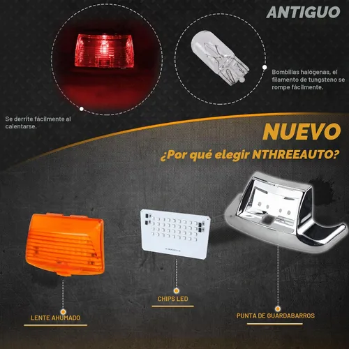 Vista 2 de NTHREEAUTO 2 luces LED para guardabarros delanteros y traseros, compatibles con Harley Road King Electra Glide Ultra Classic Heritage Softail