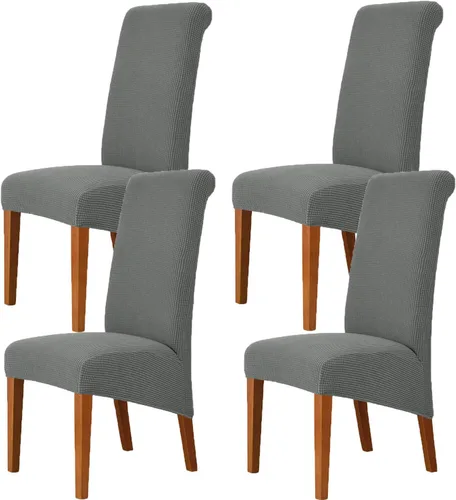 Vista 20 de Deisy Dee Fundas Elásticas XL/Extragrandes de Spandex Suave Extra Grande para Sillas de Comedor de Cocina, Protectores de Sillas Desmontables y Negro