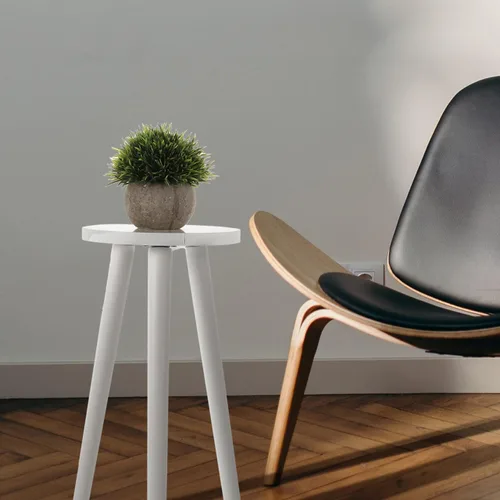 Vista 2 de Soporte de madera para plantas de 17.12 pulgadas, soporte para macetas con soporte estable de 3 puntos, exhibición de jardín para interiores