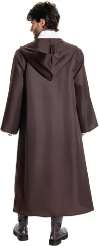 Vista 4 de Skywalker Disfraz con túnica de sable de luz para hombre, espada ligera, trajes de Halloween para adultos Blanco
