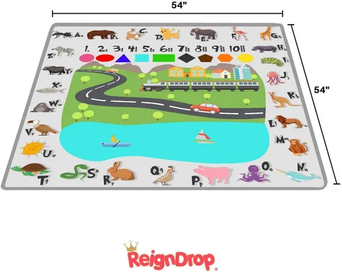 Vista 6 de ReignDrop – Tapete grande de 54 pulgadas (137.16 pulgadas) para poner bajo silla alta para bebé, alfombra de juego, arena o cajón para mascotas