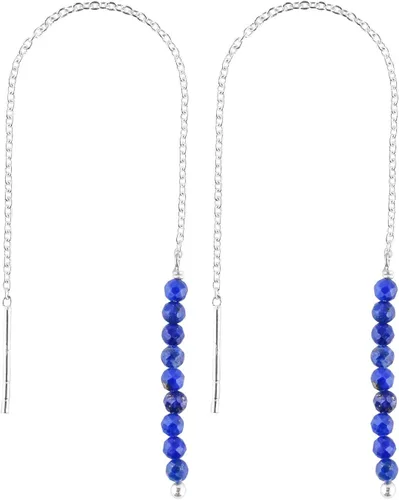 Vista 15 de Aretes delicados de piedra auténtica, piedras preciosas tanzanita, joyería minimalista, aretes colgantes, chapados en plata, piedras natales