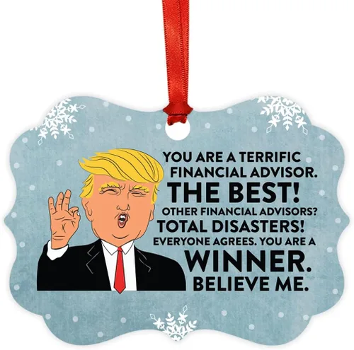 Vista 102 de Andaz Press Presidente Donald Trump Fancy Frame Recuerdo Adorno de Navidad Regalo de broma Ejecutivo de Cuenta, 1 paquete, Divertidas Ideas