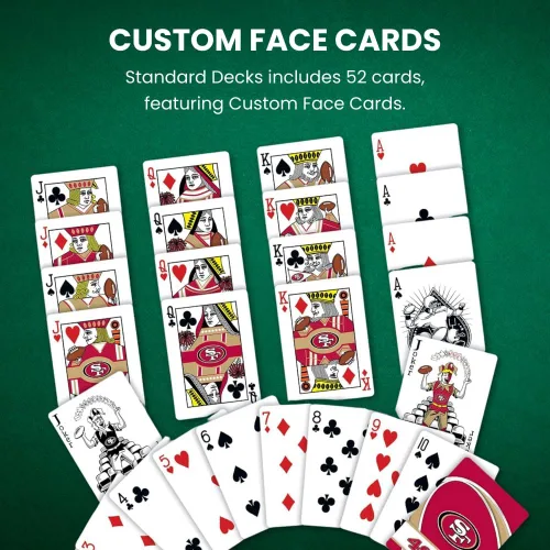 Vista 5 de MasterPieces NFL Cartas de Juego – Baraja de Fútbol de los 49ers de San Francisco con Licencia Oficial para Adultos y Niños – Colección Premium