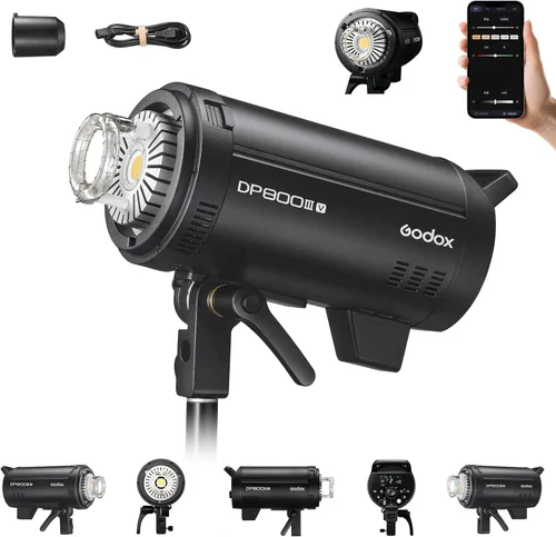 Vista 10 de Godox Kit de 3 luces estroboscópicas Speedlite DP600III Speedlite Studio Strobe Monolight, 1800 Ws Bowens Mount Iluminación de fotografía con caja