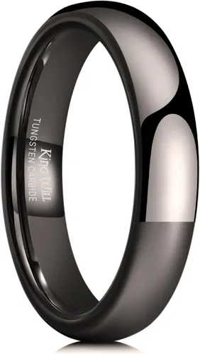 Vista 36 de King Will Alianza de boda de carburo de tungsteno para hombres y mujeres, anillos de promesa para parejas abovedados de alto pulido