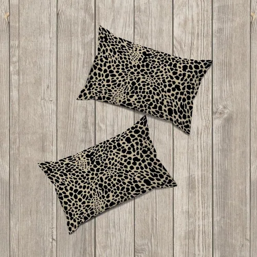 Vista 6 de Fundas de almohada con estampado de leopardo y guepardo negro y marrón, 12 x 18 pulgadas, fundas de cojín de granja para sofá, sala de estar