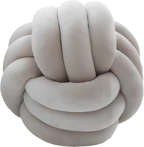 Vista 13 de Almohada de nudo de bola redonda, cojines de almohada de felpa para decoración de habitación de niños, juguete calmante para aliviar el estrés Rosa