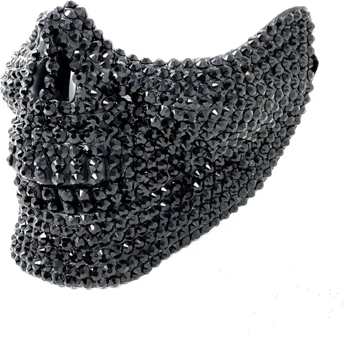 Vista 3 de Máscara de mascarada de dientes de calavera con diamantes de imitación, disfraz de fiesta de Halloween