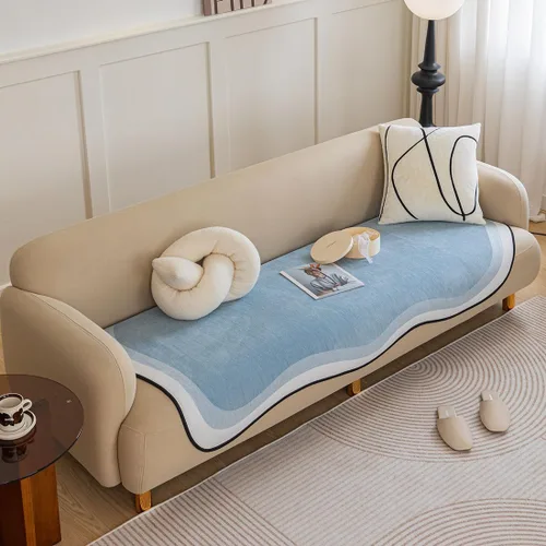 Vista 3 de vctops Funda de sofá de lujo en degradé, antideslizante, de felpilla, súper suave, protector de muebles, para sala de estar y dormitorio
