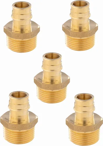 Vista 11 de Paquete de 2 accesorios de latón EFIELD Pex A de expansión de flujo completo, adaptador NPT macho de 1 x 1 pulgada, ASTM F1960 (PEX1960019)