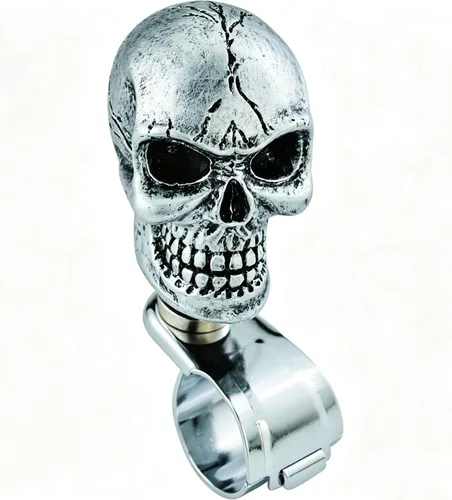 Vista 11 de Volante giratorio con diseño de calavera divertida perilla suicida para la mayoría de tractores de transmisión automática manual (beige)