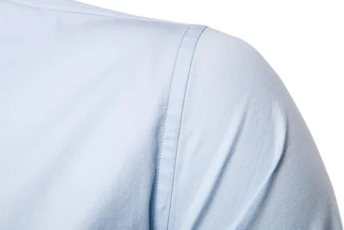 Vista 4 de VANCOOG Camisas de vestir casuales de manga larga con botones y bolsillo en el pecho para hombre
