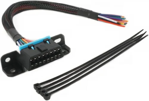 Vista 3 de 16PIN j1962F OBD2 Conector hembra a cable abierto OBDII, conector de cable de arnés fijo para puerto de tablero