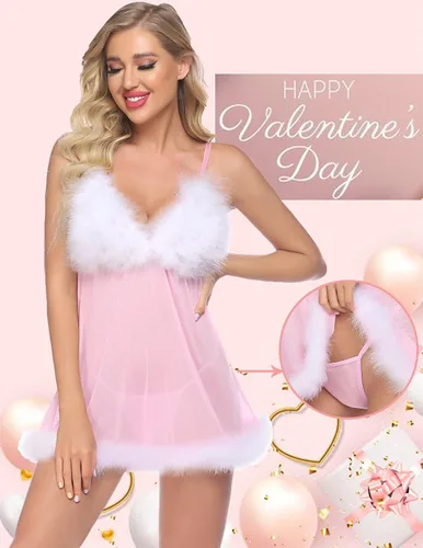 Vista 2 de Conjunto de lencería sexy de Papá Noel para mujer, ropa de noche con encaje