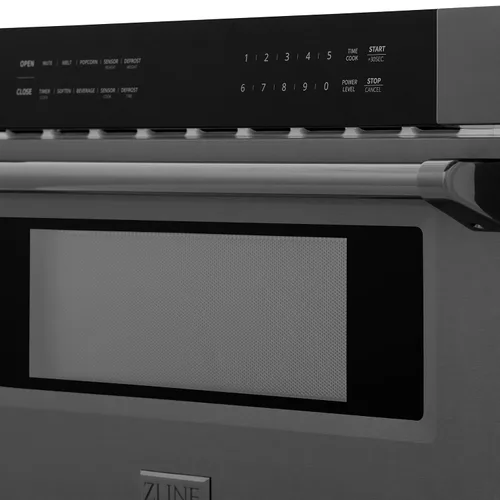 Vista 8 de ZLINE 30" 1.2 pies cúbicos. Microondas empotrado con cajón en acero inoxidable negro