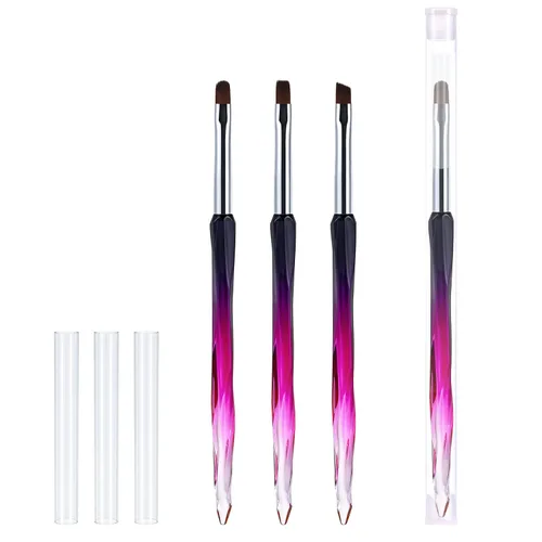 Vista 24 de Cepillos de limpieza de uñas, cepillos de uñas para limpiar errores de esmalte en las cutículas, cepillo de uñas resistente a acetona, cepillos