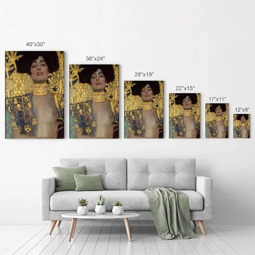 Vista 7 de Smile Art Design Judith y la cabeza de Holofernes por Gustav Klimt - Lienzo decorativo para pared, pintura de arte famoso, pinturas al óleo, arte