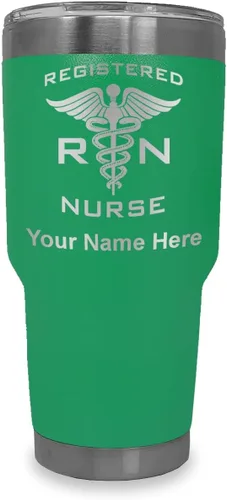 Vista 37 de LaserGram Vaso aislado al vacío de 20 onzas, enfermera registrada RN, grabado personalizado incluido (negro)