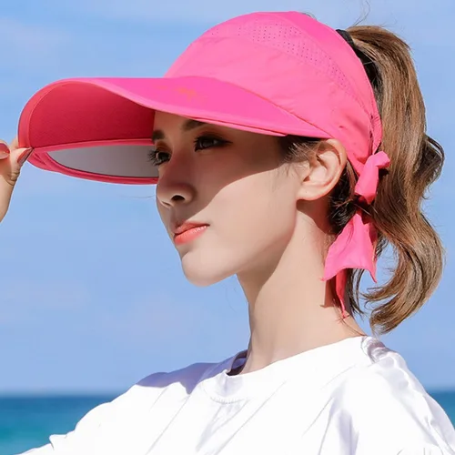 Vista 3 de IPESHTKA Sombrero de sol para mujer, gorra de golf ajustable para mujer, protección UV UPF50, borde ancho, gorra de protección solar ajustable