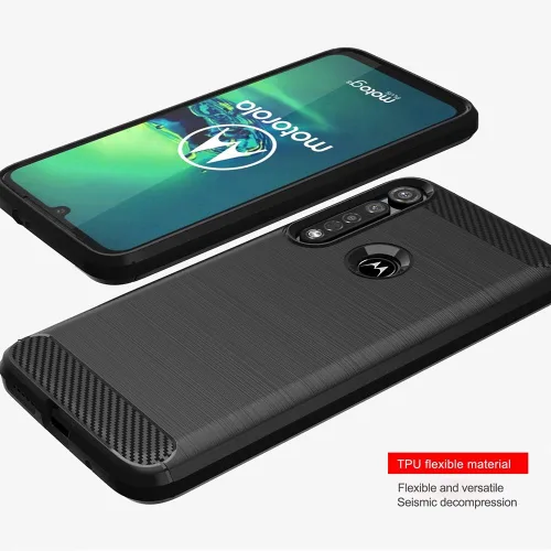 Vista 7 de Funda protectora de silicona delgada para Moto G8 Plus con protector de pantalla de vidrio templado y accesorios para celular, carcasa protectora