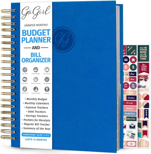 Vista 22 de GoGirl Planificador de presupuesto y organizador mensual de facturas, libro financiero mensual con bolsillos. Cuaderno de seguimiento de gastos