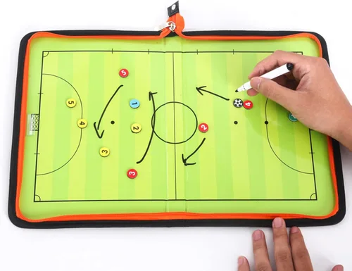 Vista 4 de Pure Vie Tabla magnética de tácticas de entrenamiento de fútbol, portapapeles de fútbol portátil para entrenadores de fútbol de borrado en seco