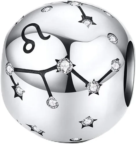 Vista 25 de Abalorio de constelación de plata de ley 925 con piedra natal para pulsera Pandora, regalo para aniversario, cumpleaños, Navidad Acuario A