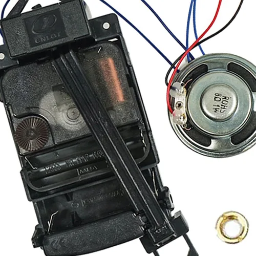 Vista 6 de Milageto Kit de mecanismo de movimiento de reloj de péndulo con caja de música y altavoz, eje de 0.669 in de largo para reparación y fabricación