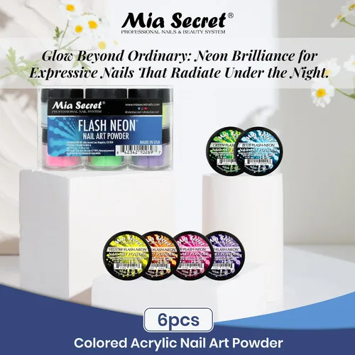 Vista 2 de Mia Secret - Colección de polvo acrílico para uñas, polímero Marry ME, 6 piezas