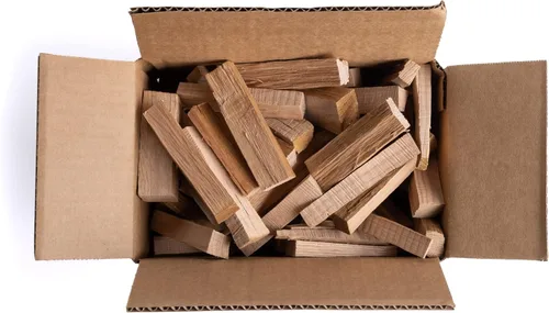 Vista 2 de Superior Trading Mini Leña de Roble con Cápsulas Iniciadoras de Fuego, Iniciador de Chimenea de Invierno, Estufa de Leña, Leña Seca al Horno