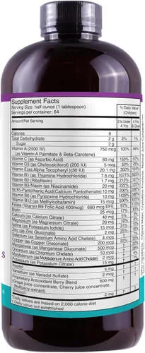 Vista 7 de Super Multivitaminas y minerales para niños Formulado profesionalmente Completamente natural Suplemento dietético líquido 32 oz and