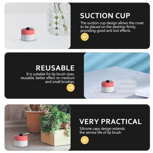 Vista 8 de Fundas para cepillos de labios, cubiertas de silicona para brochas de maquillaje, cubierta antipérdida, protectores de cepillo cosmético para Negro