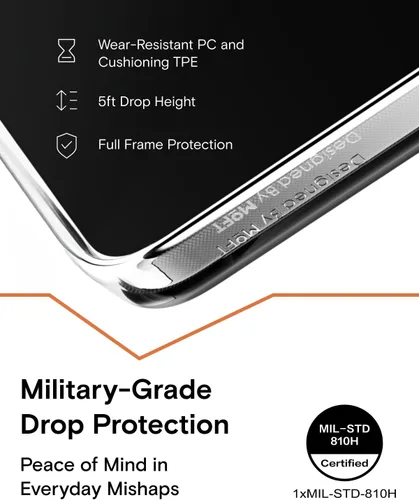 Vista 3 de MOFT Funda magnética para iPhone 15 Plus, antiamarilleamiento y arañazos, protección de grado militar, sin BPA, a prueba de golpes, transparente