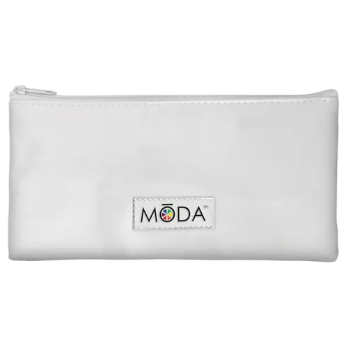 Vista 3 de MODA Juego completo de 5 brochas de maquillaje de tamaño completo con bolsa, incluye polvo multiusos, base angular, sombra abovedada y pinceles