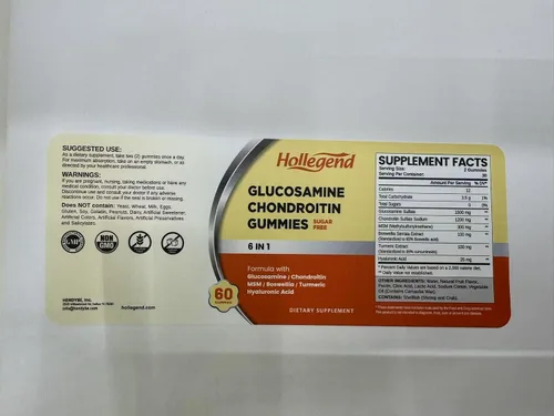Vista 8 de Gomitas de glucosamina condroitina sin azúcar, gomitas suplementos para adultos, hombres y mujeres, 60