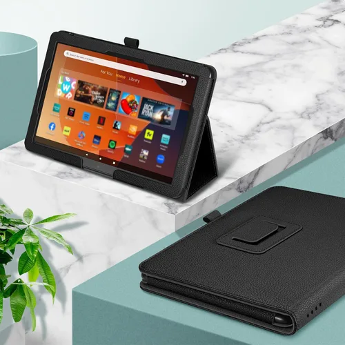 Vista 8 de Fintie - Funda tipo libro para tableta Amazon Fire HD 10 y Fire HD 10 Plus (solo compatible con versión de 11ª generación 2021), Funda de pie