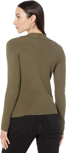 Vista 2 de Calvin Klein Suéter cómodo y ligero de manga larga con cuello en V para mujer