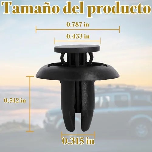 Vista 2 de 20 piezas de clip de retención tipo de empuje para defensa, motor, forro de guardabarros, compatible con Mazda B45A-56-146A 90118-WB048