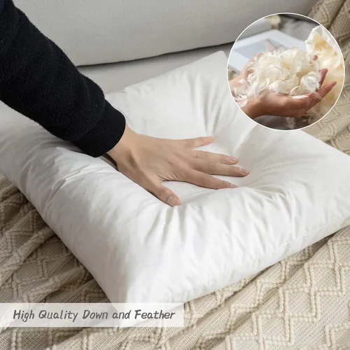 Vista 7 de MIULEE Juego de 2 fundas de almohada decorativas estilo bohemio, juego de 2 fundas de almohada decorativas, plumón y plumas para sofá, sala