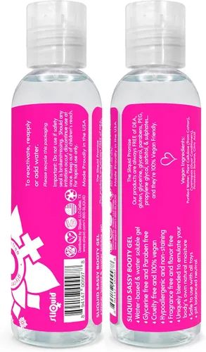 Vista 2 de Sliquid Sassy - Lubricante a base de agua, gel grueso y duradero, lubricante natural para mujeres/hombres/parejas, sin perfume, 2 onzas líquidas