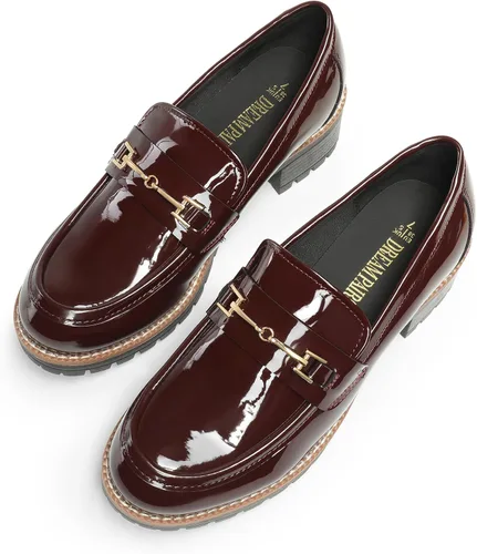 Vista 8 de DREAM PAIRS Mocasines gruesos para mujer, con plataforma, cómodos zapatos casuales de negocios