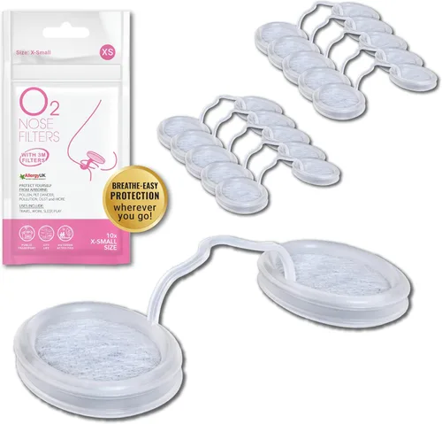 Vista 10 de Filtros de nariz O2 con filtración 3M, pantallas nasales para alergias, polvo y humo, filtros nasales sin drogas y sin látex, protección invisible