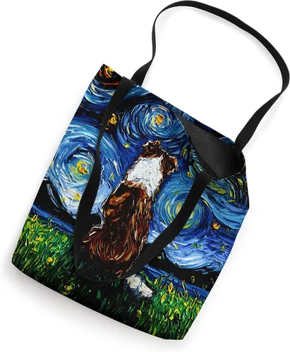 Vista 2 de Aja Bolsa de mano con diseño de perro estrellado en la parte trasera de Collie en color rojo y blanco 16 pulgadas Blanco