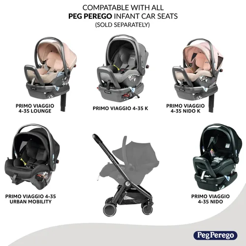 Vista 2 de PEG City Loop Frame Only - Compacto y apto para viajes aéreos, color negro Compact Travel System - Air Travel Friendly - Compatible with all Primo