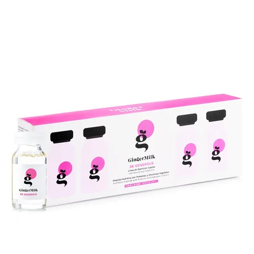 Vista 8 de Ampolla nutritiva para el cabello con leche de jengibre con proteínas y provitamina B5 BE GENEROUS (paquete de 6 x 0.5 onzas líquidas)